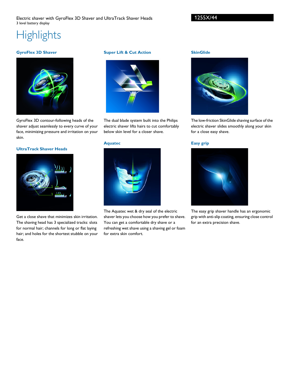 Highlights | Philips 1255X-44 User Manual | Page 2 / 3