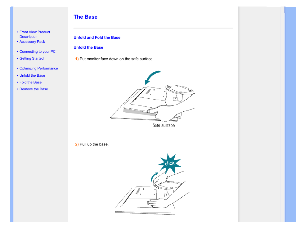 The base | Philips 170V7FB-27 User Manual | Page 45 / 92