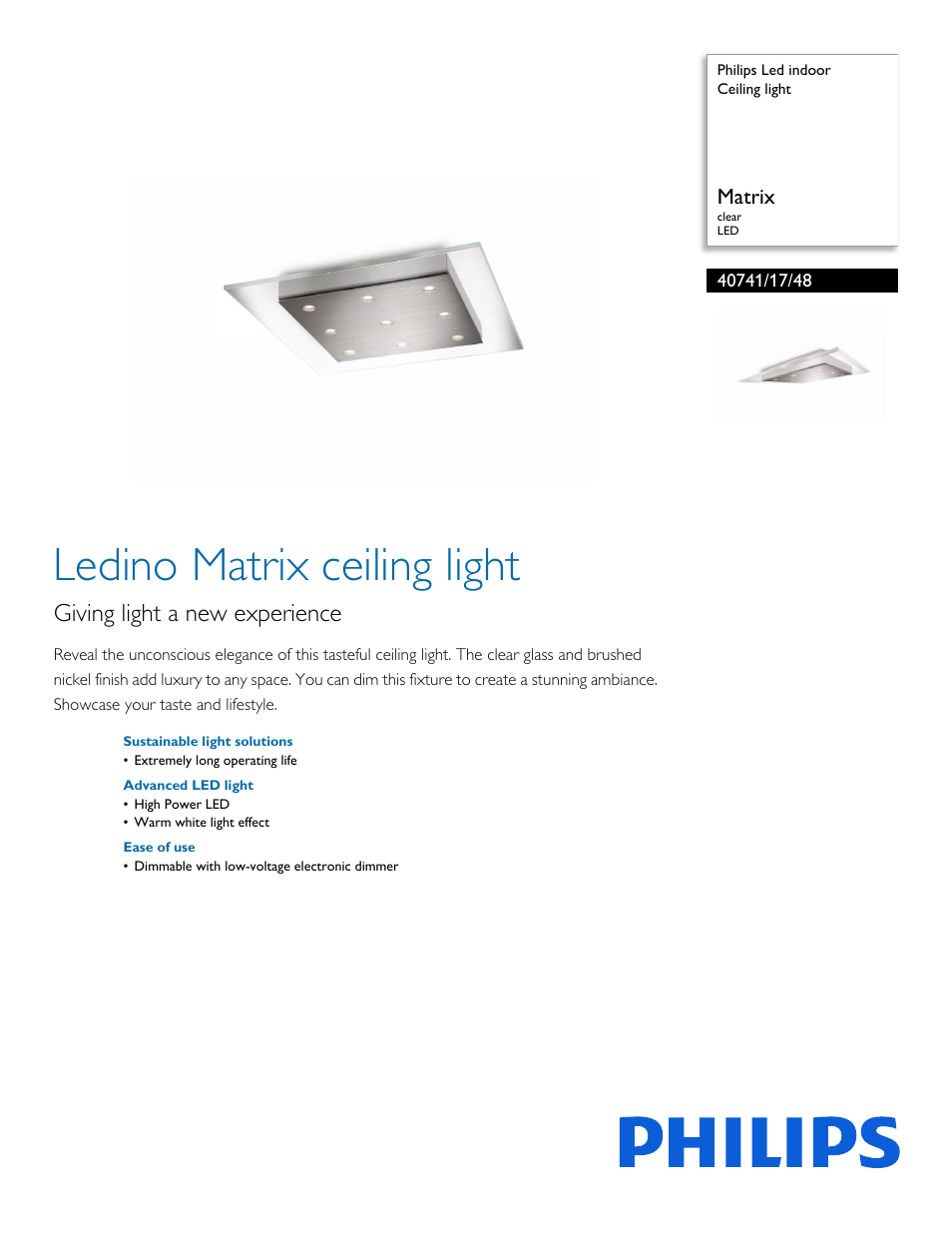 Philips 407411748 User Manual | 2 pages