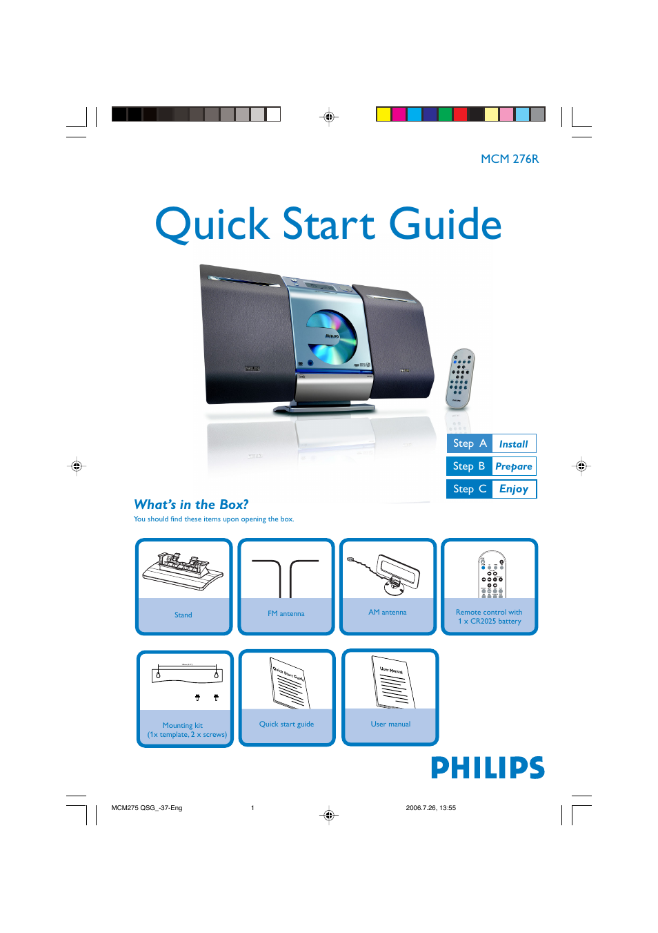 Philips MCM276R-37 User Manual | 4 pages