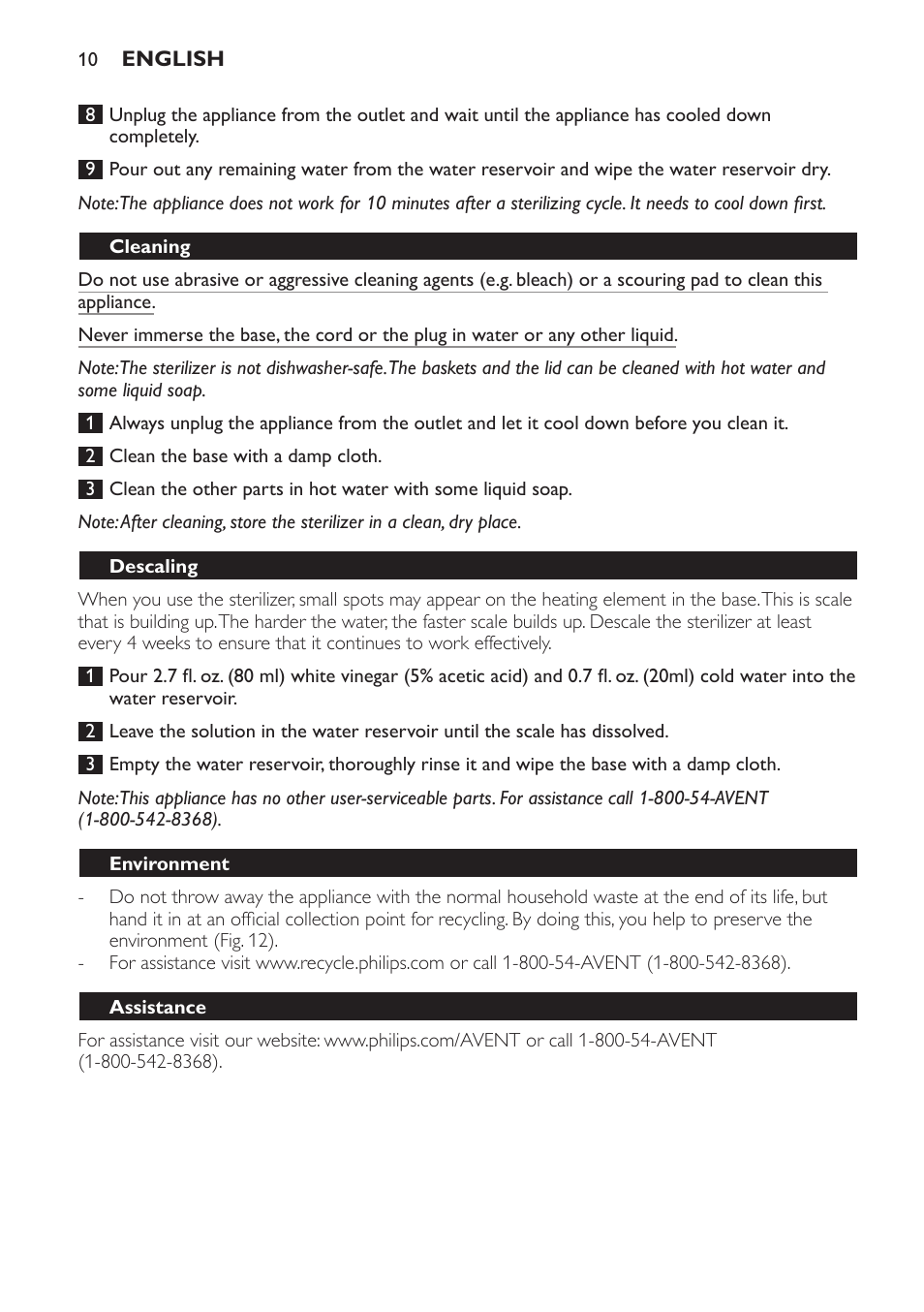 Philips SCF286-05 User Manual | Page 10 / 32