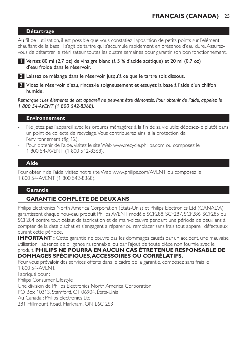 Philips SCF286-05 User Manual | Page 25 / 32