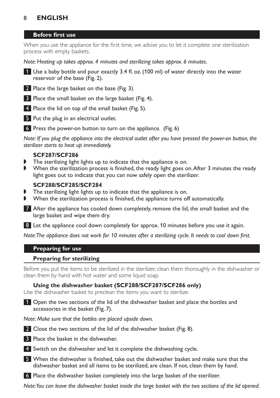 Philips SCF286-05 User Manual | Page 8 / 32