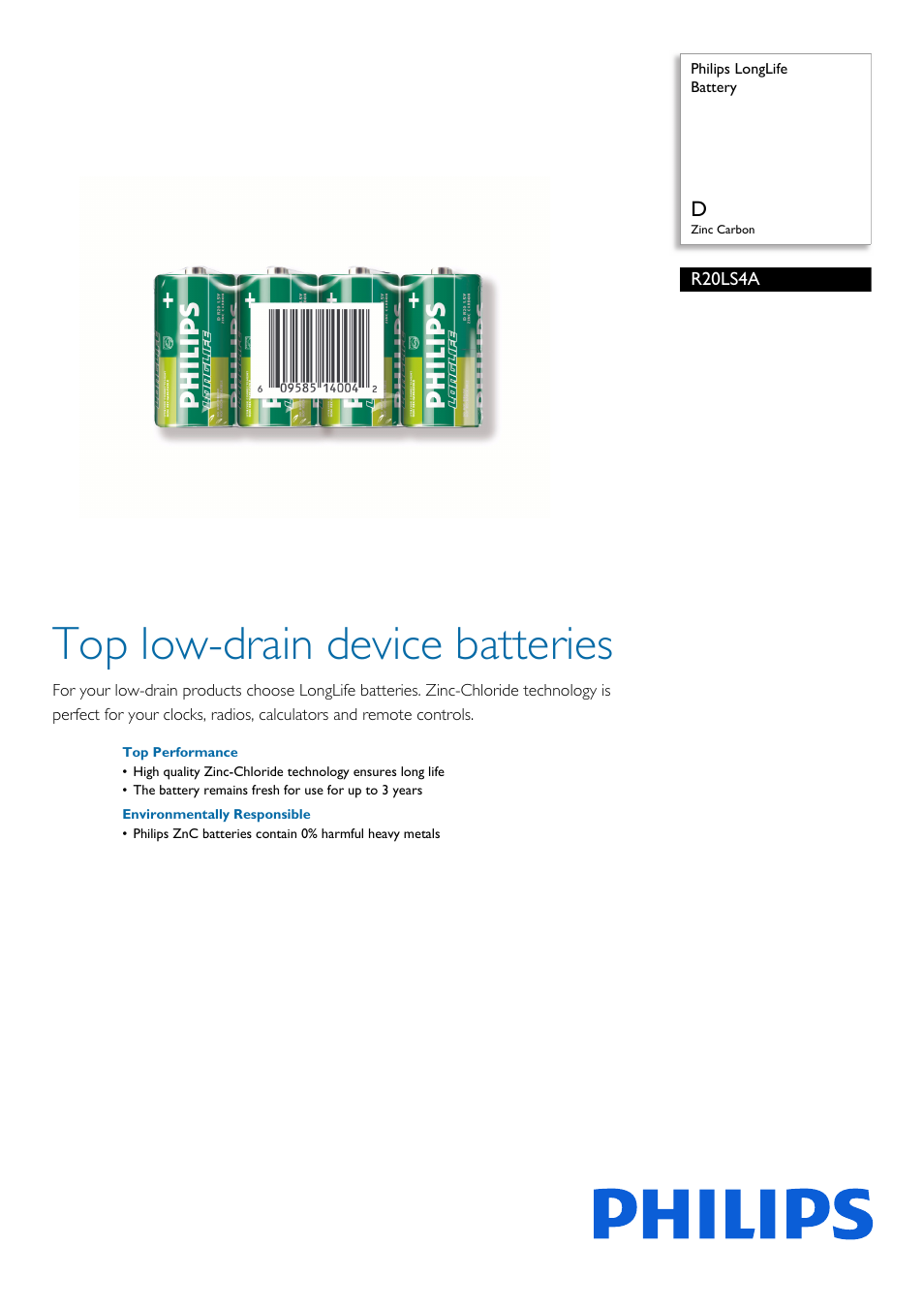 Philips R20LS4A-27 User Manual | 2 pages