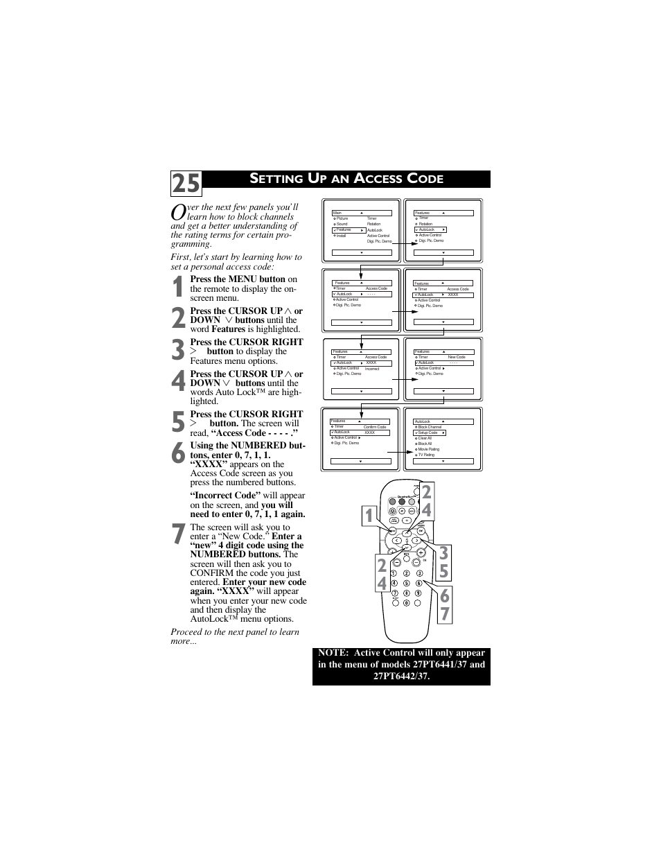 Etting, P an, Ccess | Philips 32PT5441-37B User Manual | Page 29 / 41