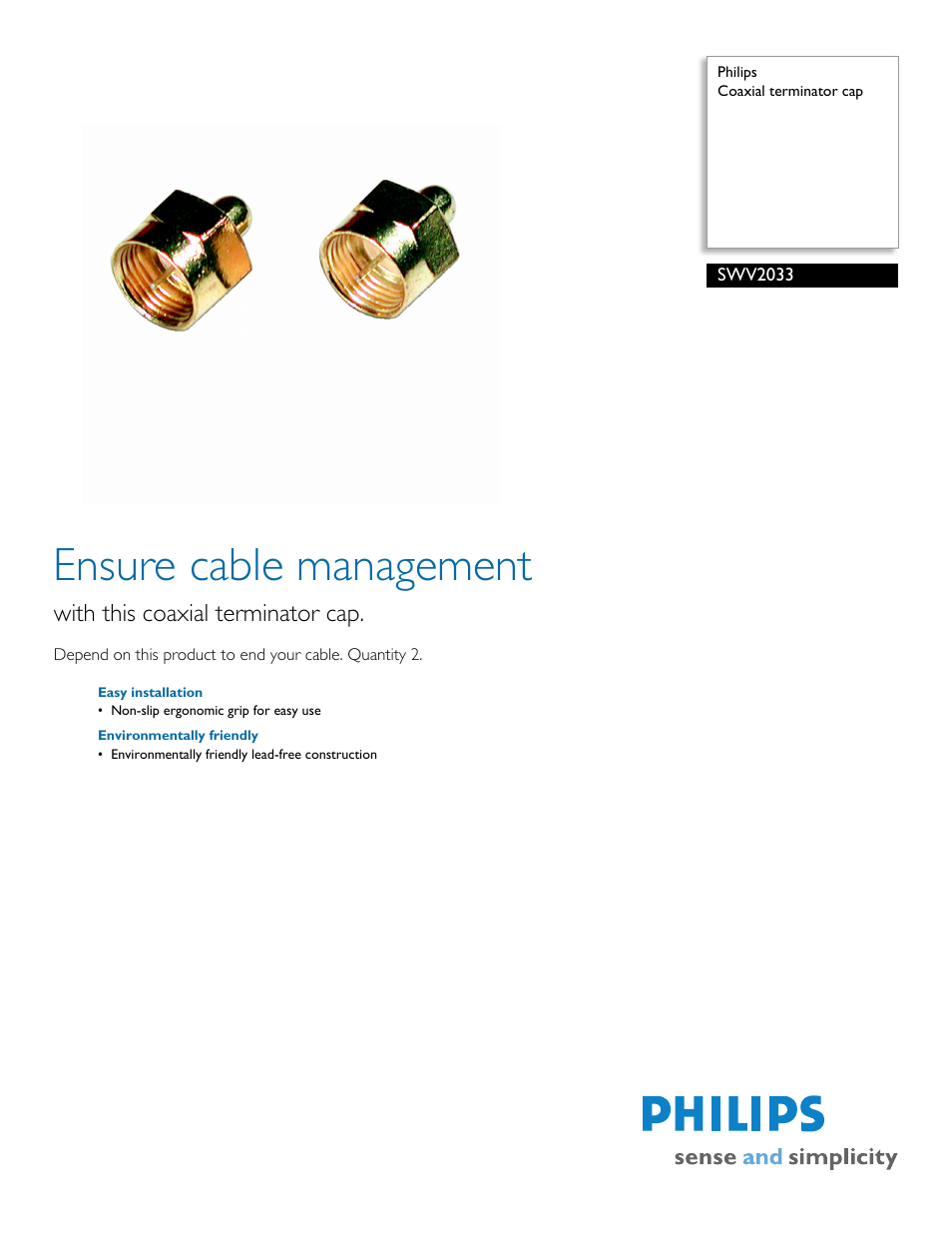 Philips SWV2033-17 User Manual | 2 pages