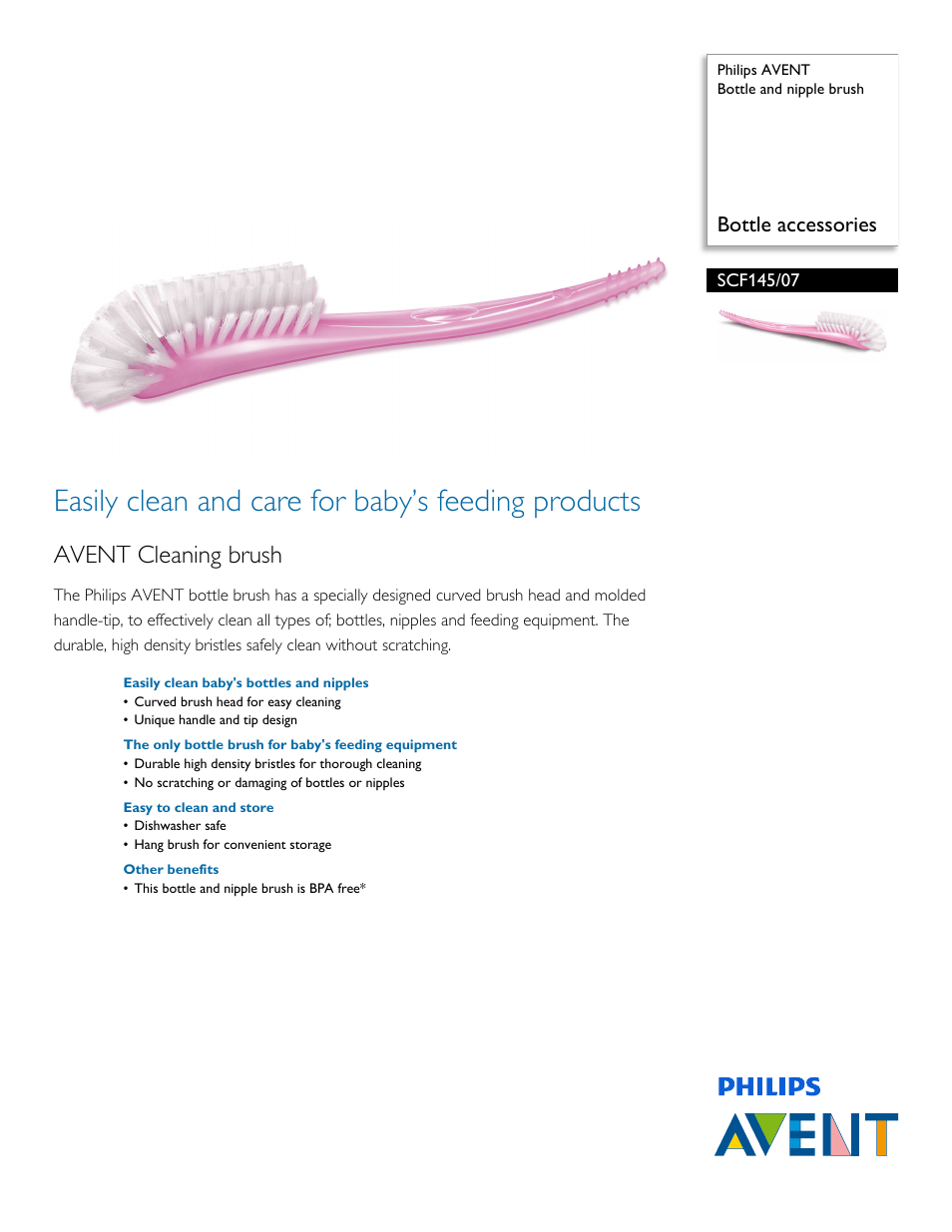Philips SCF145-07 User Manual | 2 pages