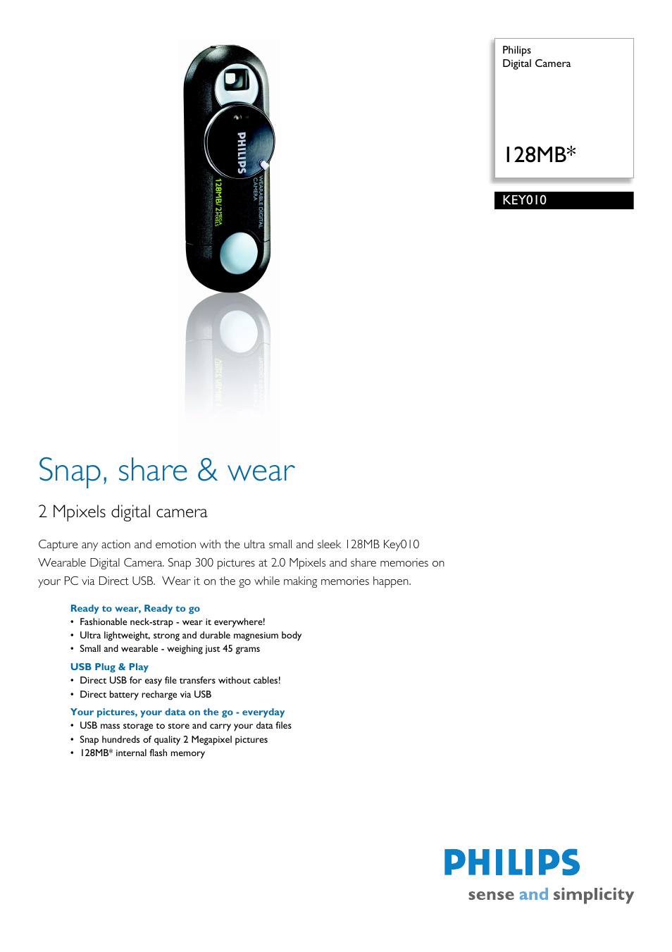 Philips KEY010-17B User Manual | 2 pages