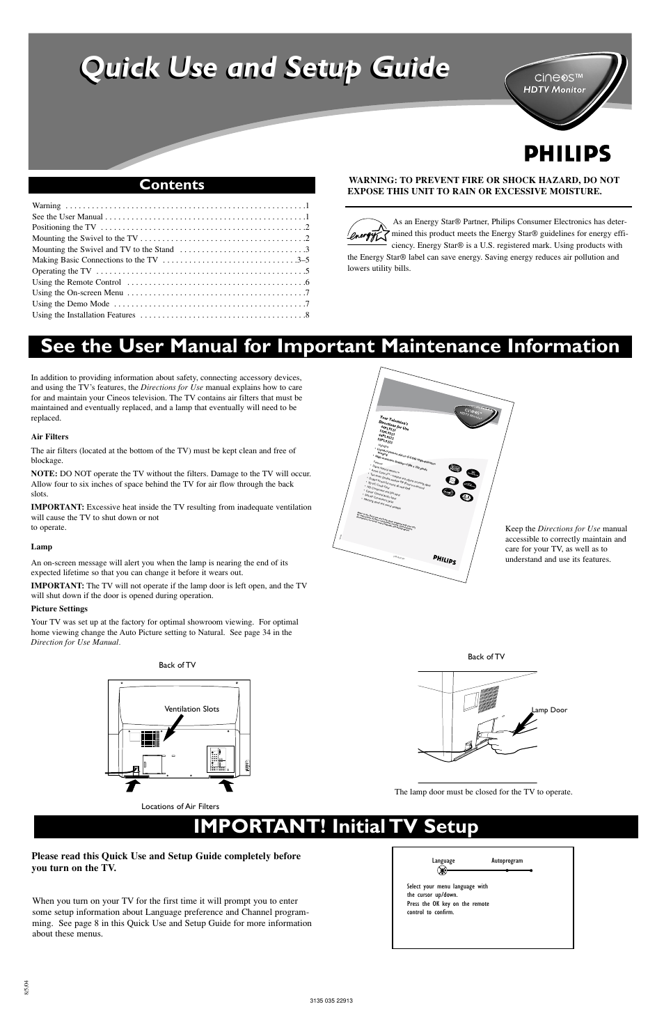 Philips 55PL9524-37 User Manual | 8 pages