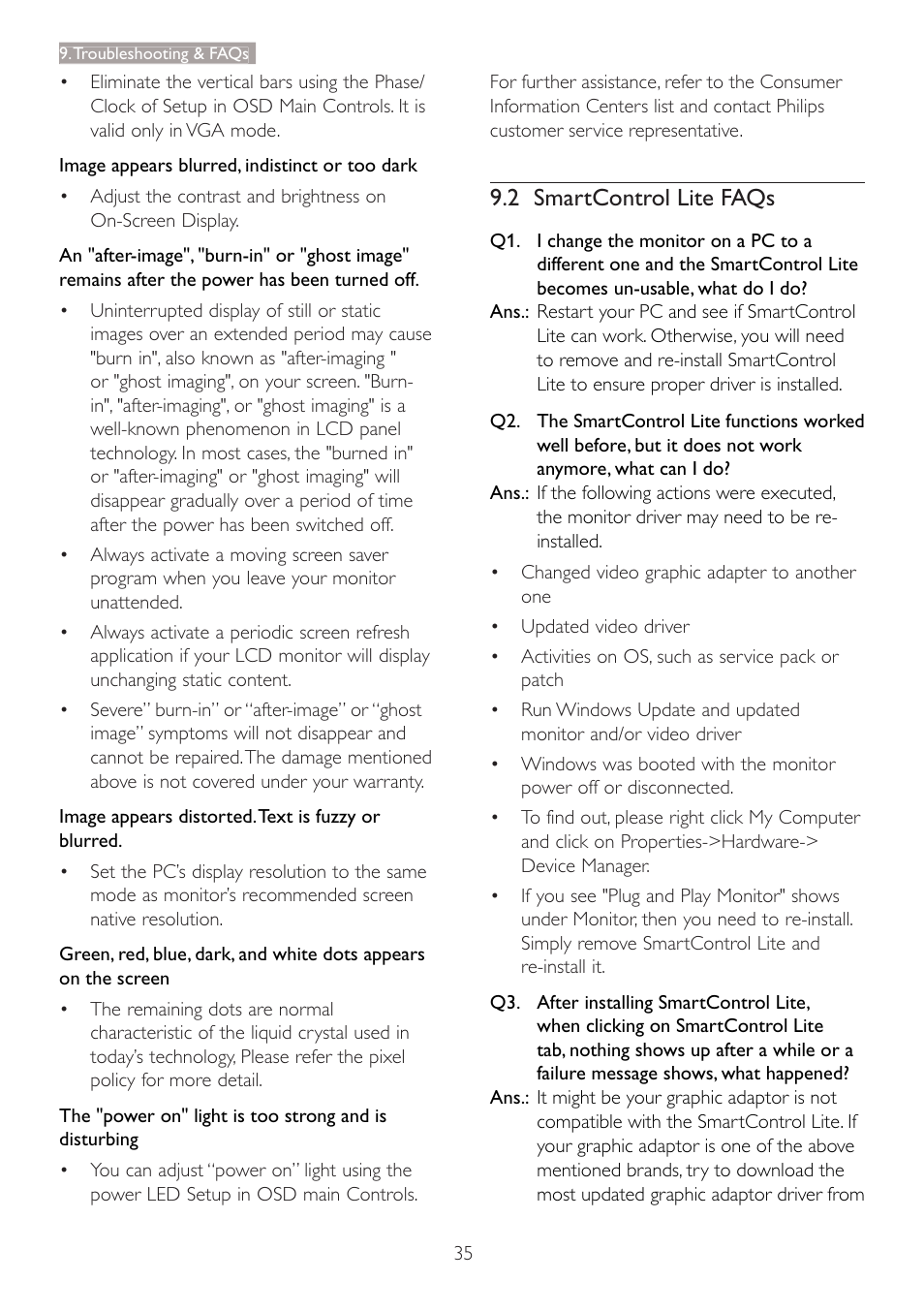 2 smartcontrol lite faqs | Philips 227E3LSU-27 User Manual | Page 37 / 41