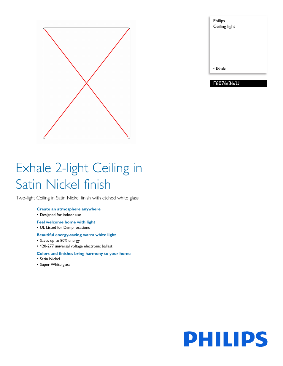 Philips F607636U User Manual | 2 pages