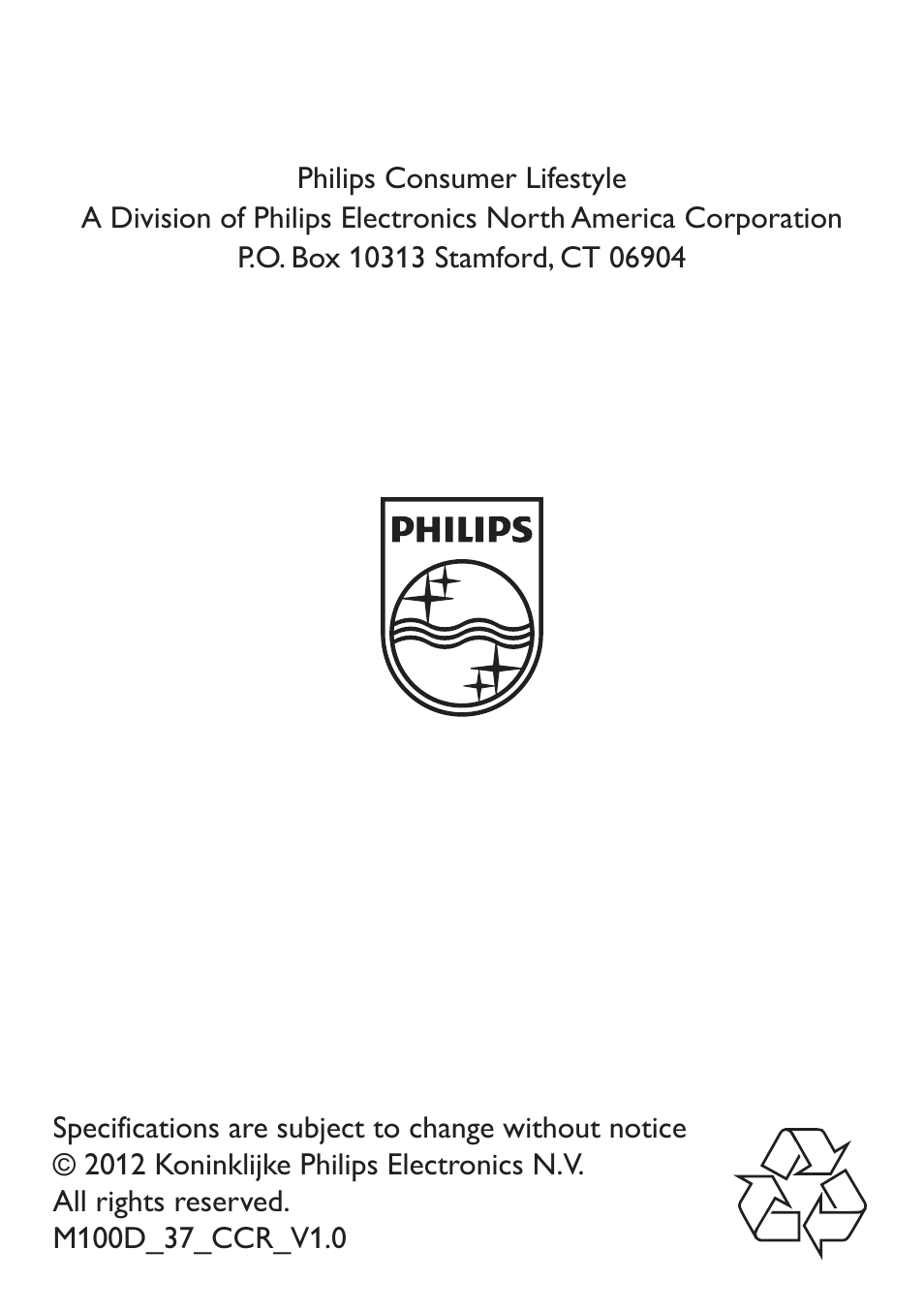 Philips M100D-37 User Manual | Page 20 / 53