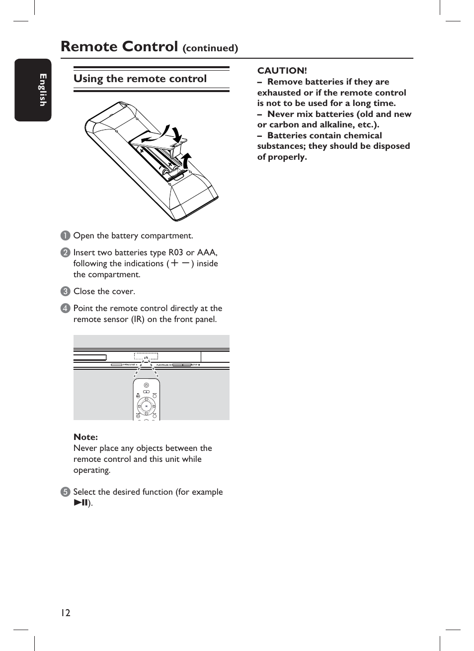 Remote control, Using the remote control | Philips DVP3980-F7 User Manual | Page 12 / 53