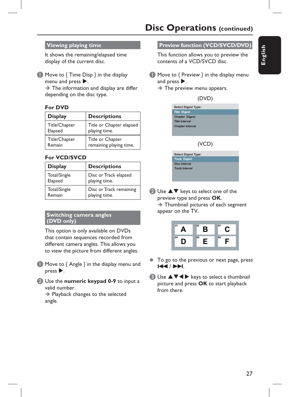 Disc operations | Philips DVP3980-F7 User Manual | Page 27 / 53