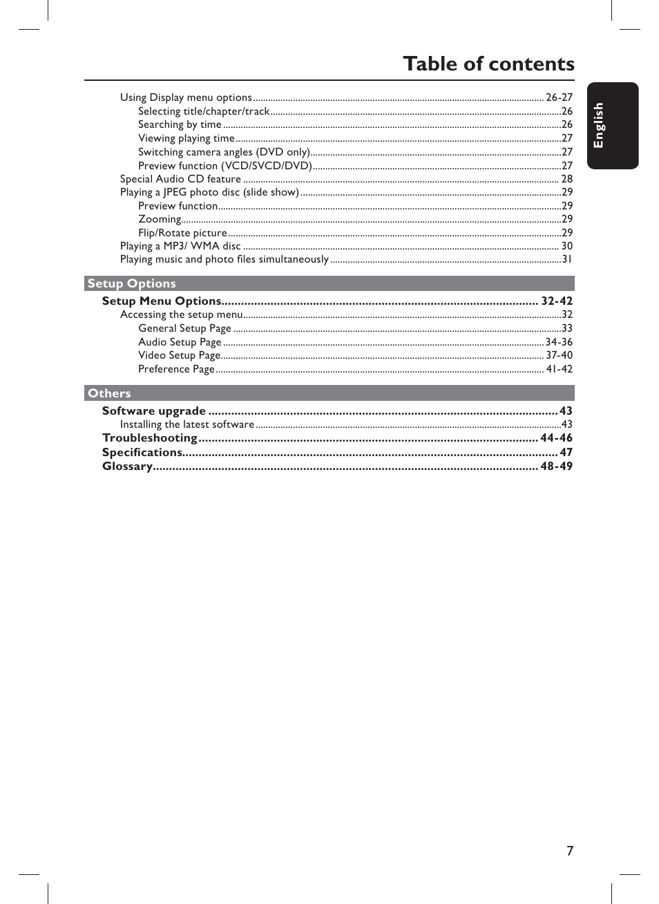Philips DVP3980-F7 User Manual | Page 7 / 53