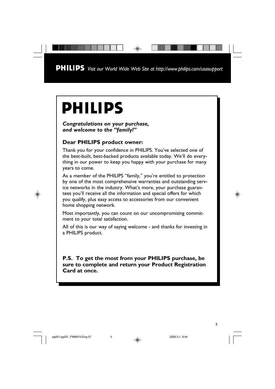 Philips FWM575-37B User Manual | Page 5 / 32