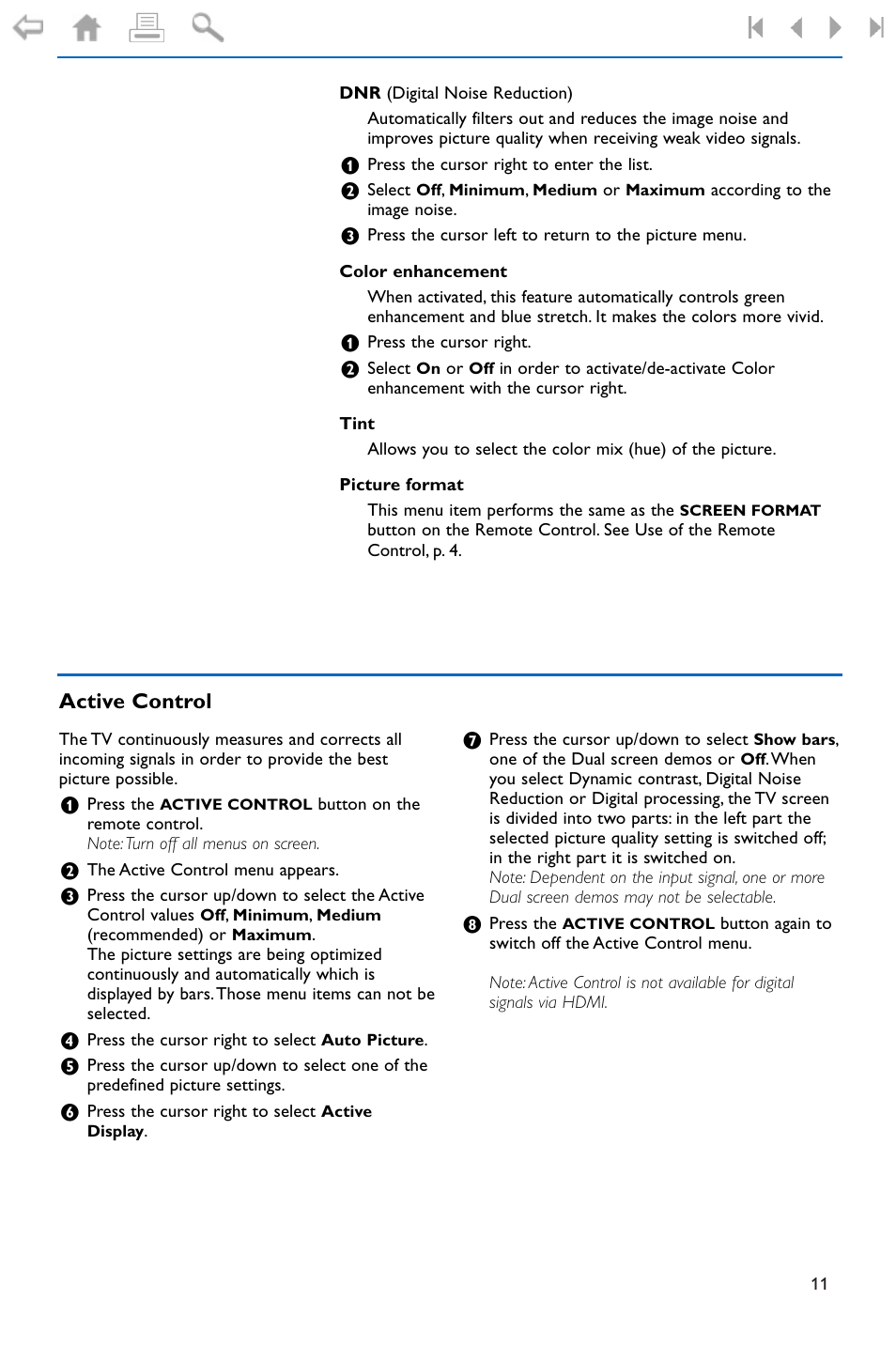 Active control | Philips widescreen flat TV 50PF9956 127 cm 50" plasma Progressive Scan User Manual | Page 15 / 36