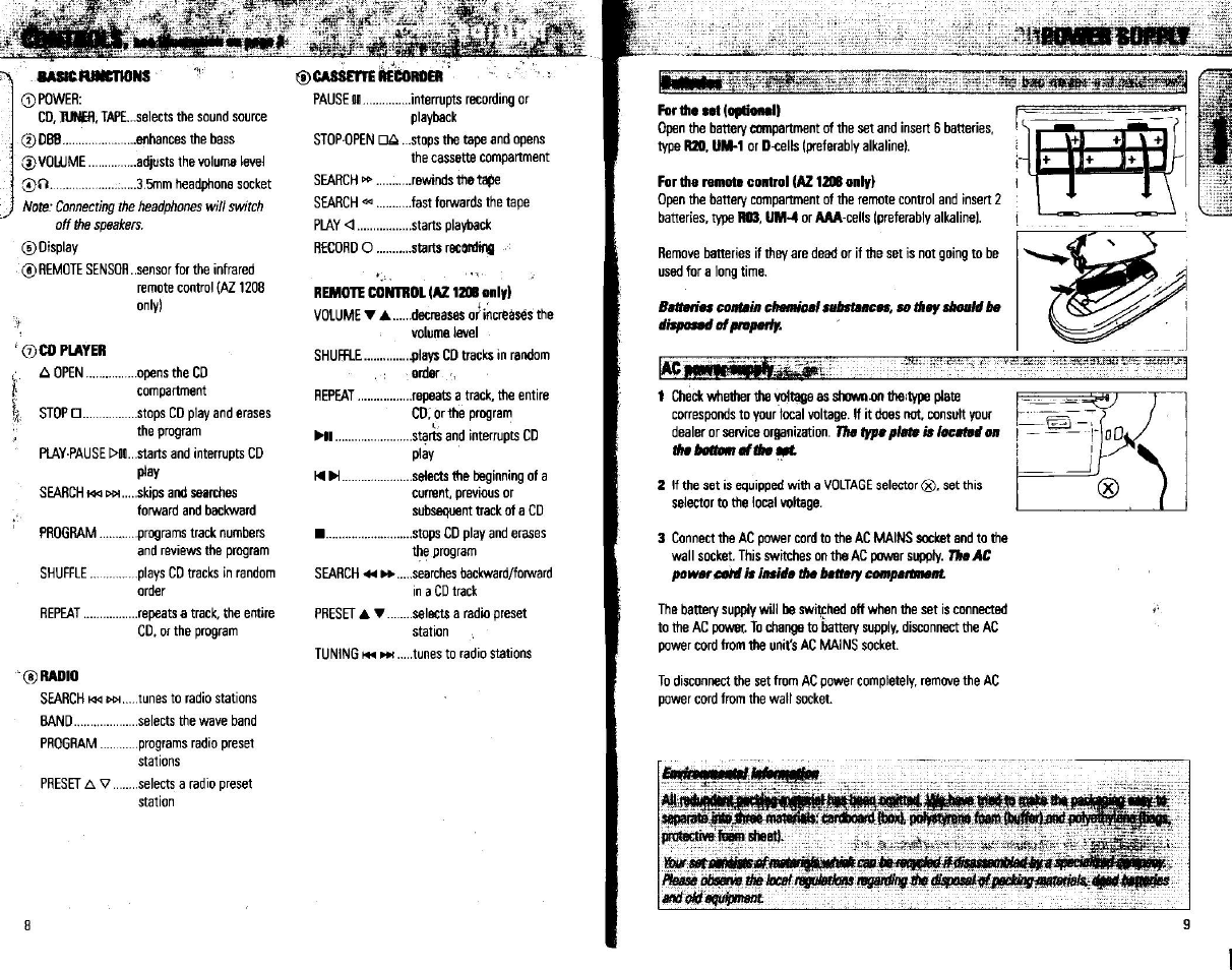 Philips AZ1208-17 User Manual | Page 3 / 8