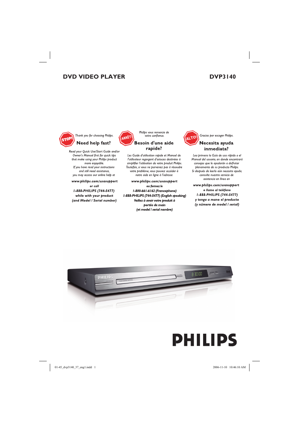 Philips DVP3140-37 User Manual | 45 pages