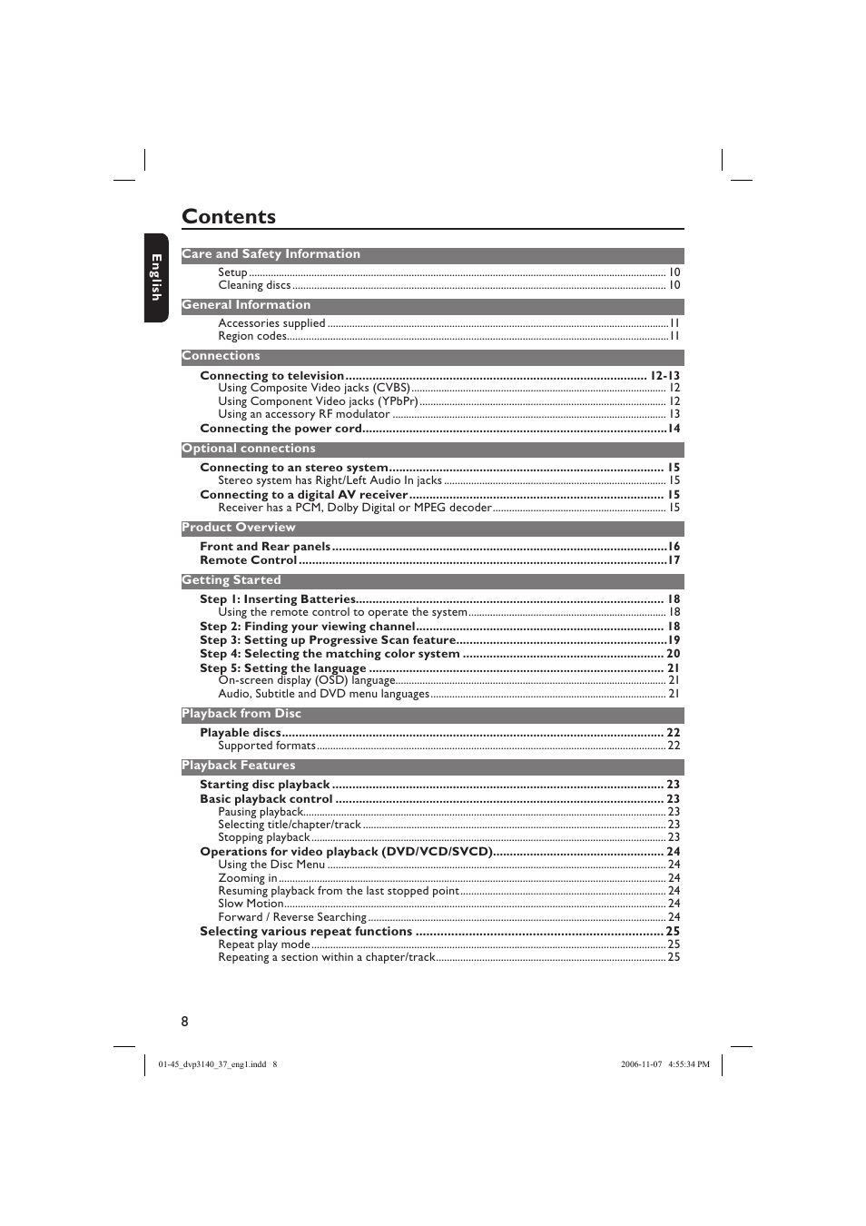 Philips DVP3140-37 User Manual | Page 8 / 45