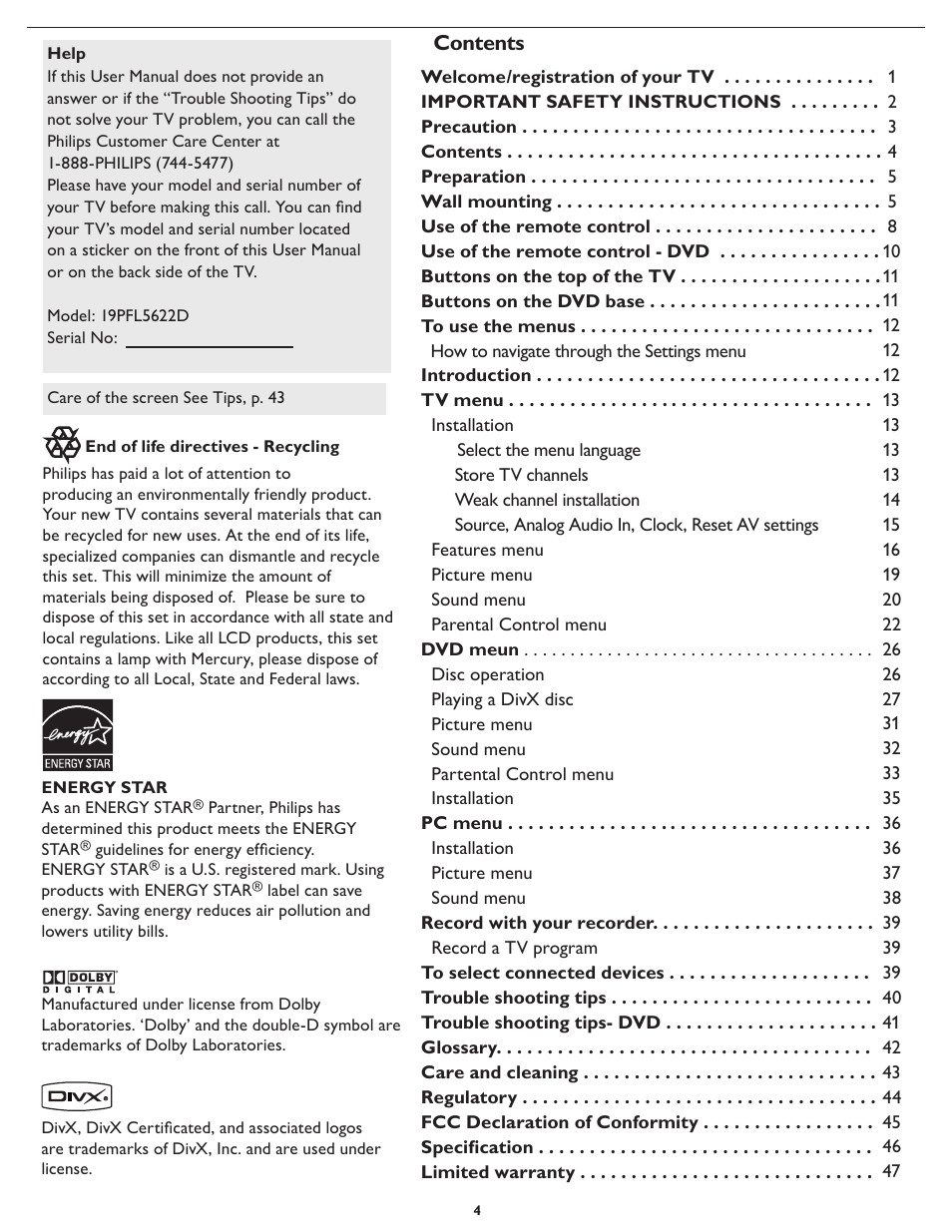 Philips 19PFL5622D-37 User Manual | Page 11 / 54