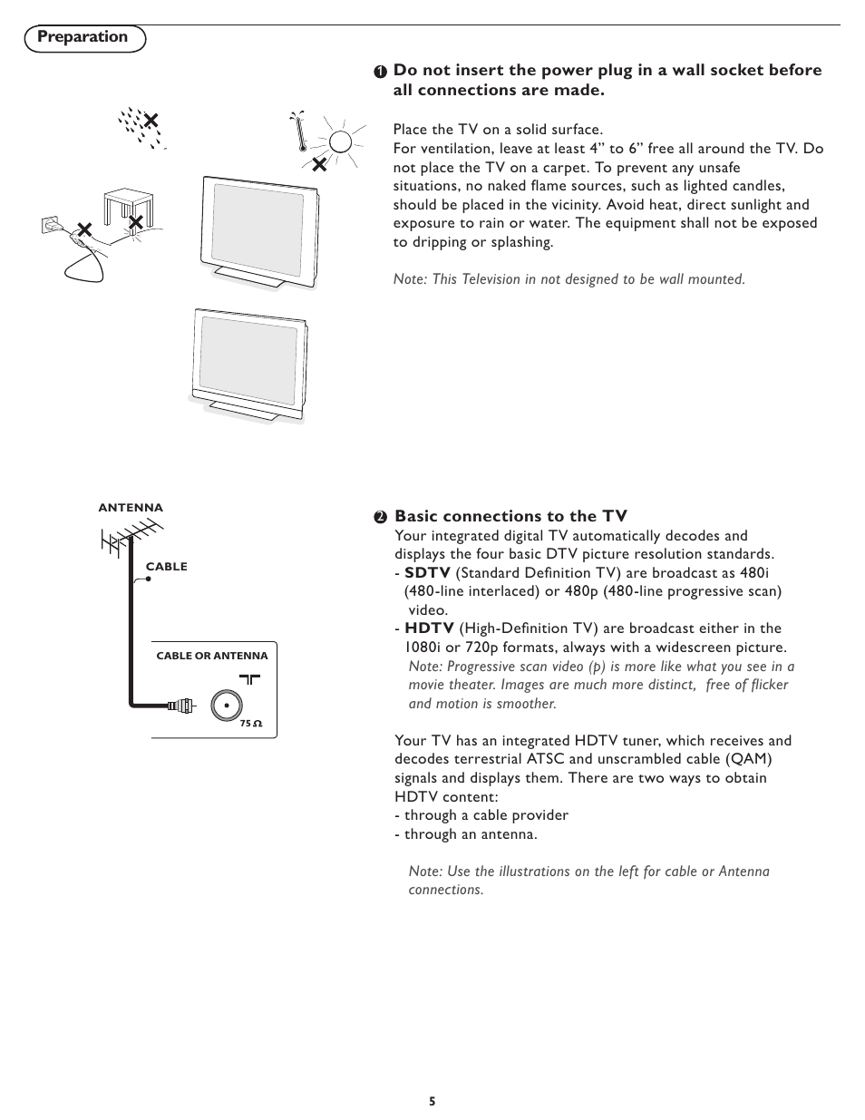 Basic connections to the tv | Philips 19PFL5622D-37 User Manual | Page 12 / 54