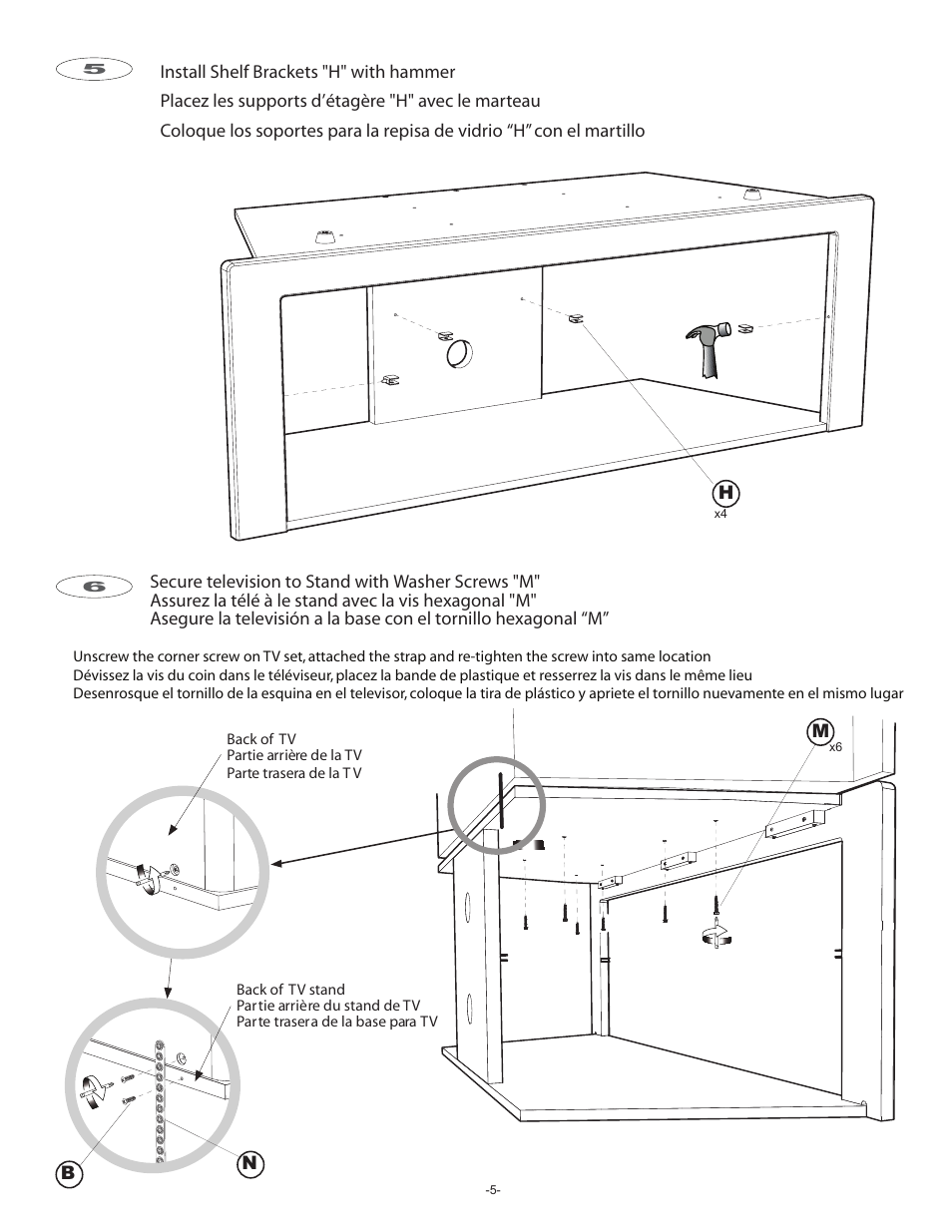 Philips 50 p5.pdf | Philips TV floor stand ST509126G User Manual | Page 5 / 8