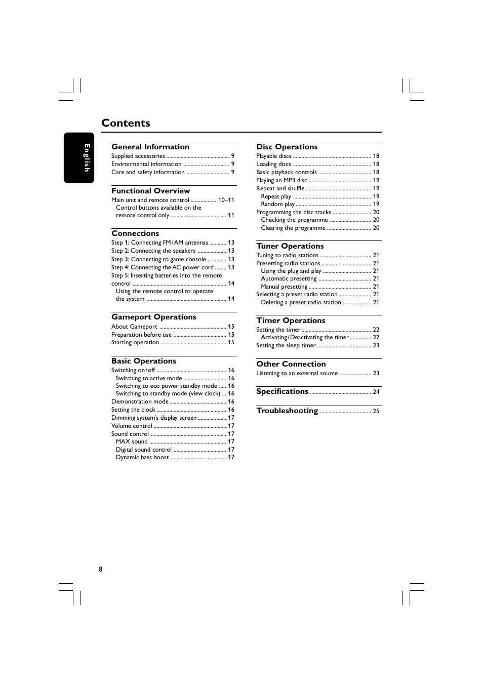 Philips MP3 Mini Hi-Fi System User Manual | Page 8 / 26