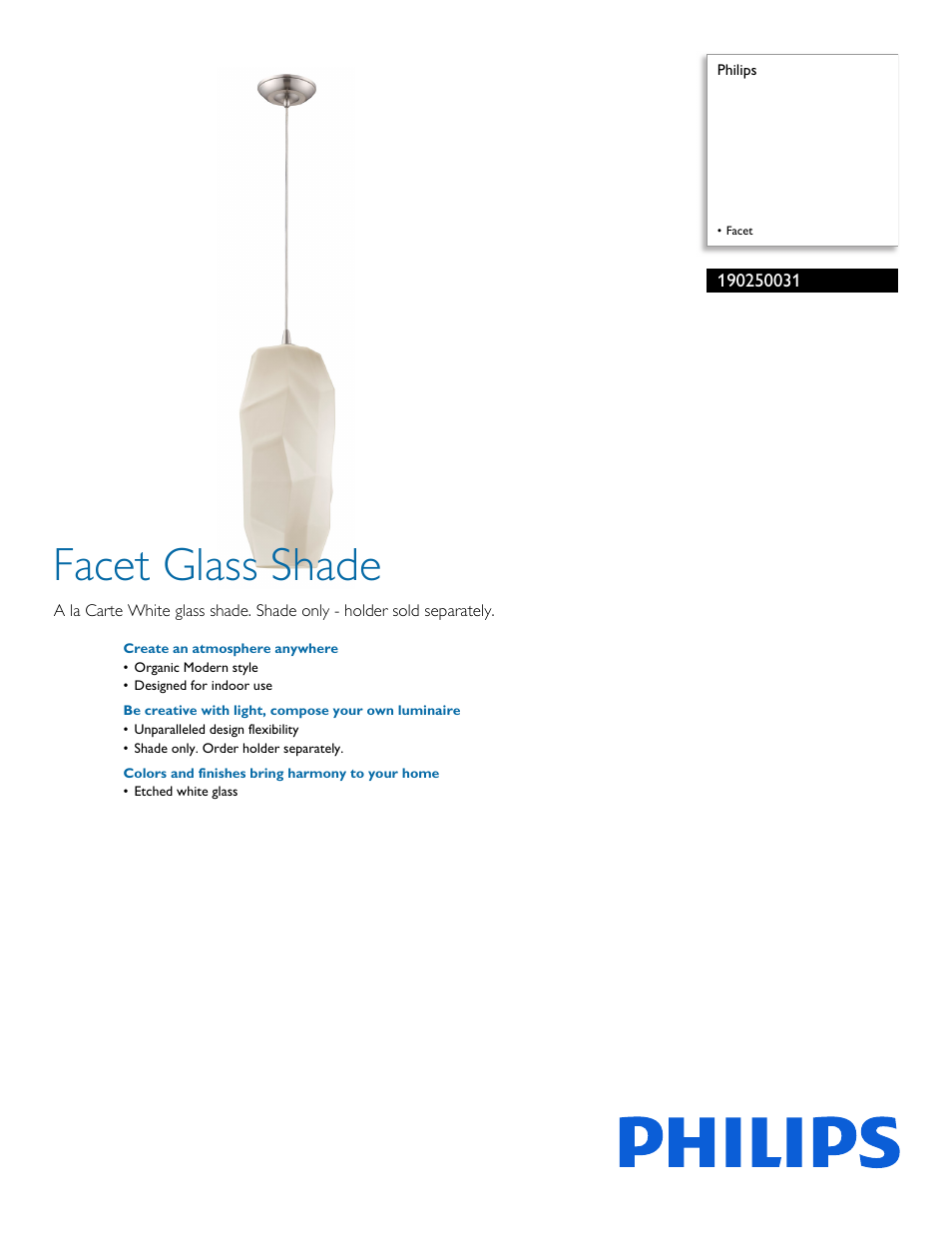 Philips 190250031 User Manual | 2 pages