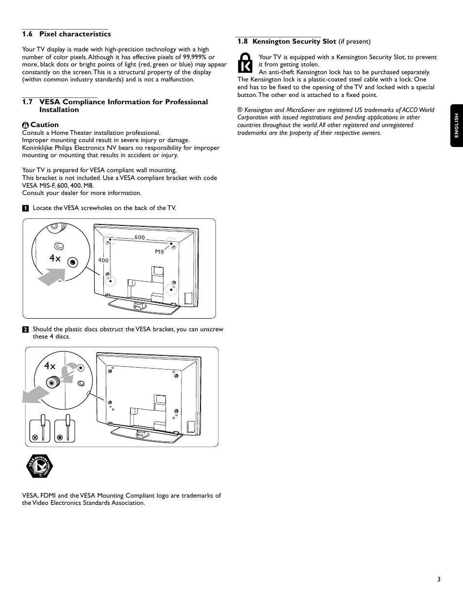 Philips flat HDTV 47PFL7432D 47" LCD integrated digital with Perfect Pixel HD Engine and Ambilight 2 channel User Manual | Page 5 / 40