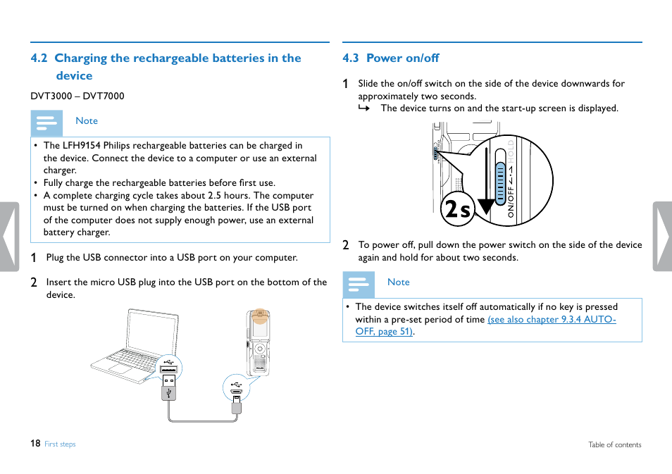 3 power on/off | Philips DVT5500-00 User Manual | Page 18 / 60