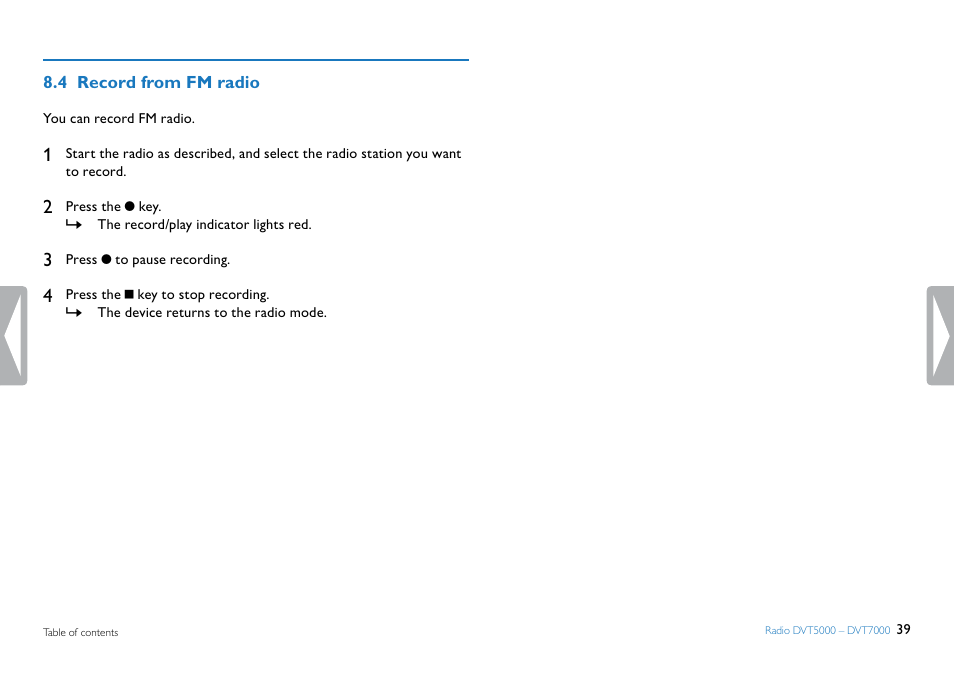 4 record from fm radio | Philips DVT5500-00 User Manual | Page 39 / 60