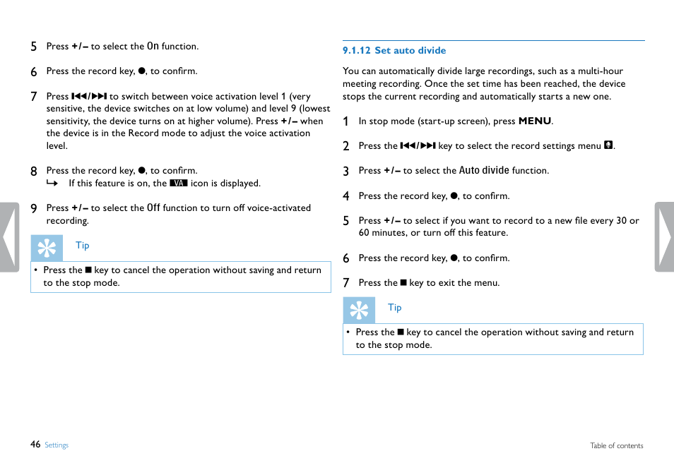 12 set auto divide, Set auto divide | Philips DVT5500-00 User Manual | Page 46 / 60