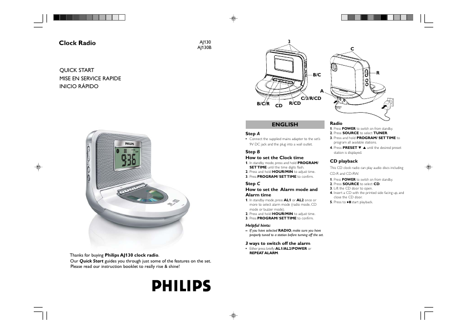 Philips AJ130B-37 User Manual | 2 pages