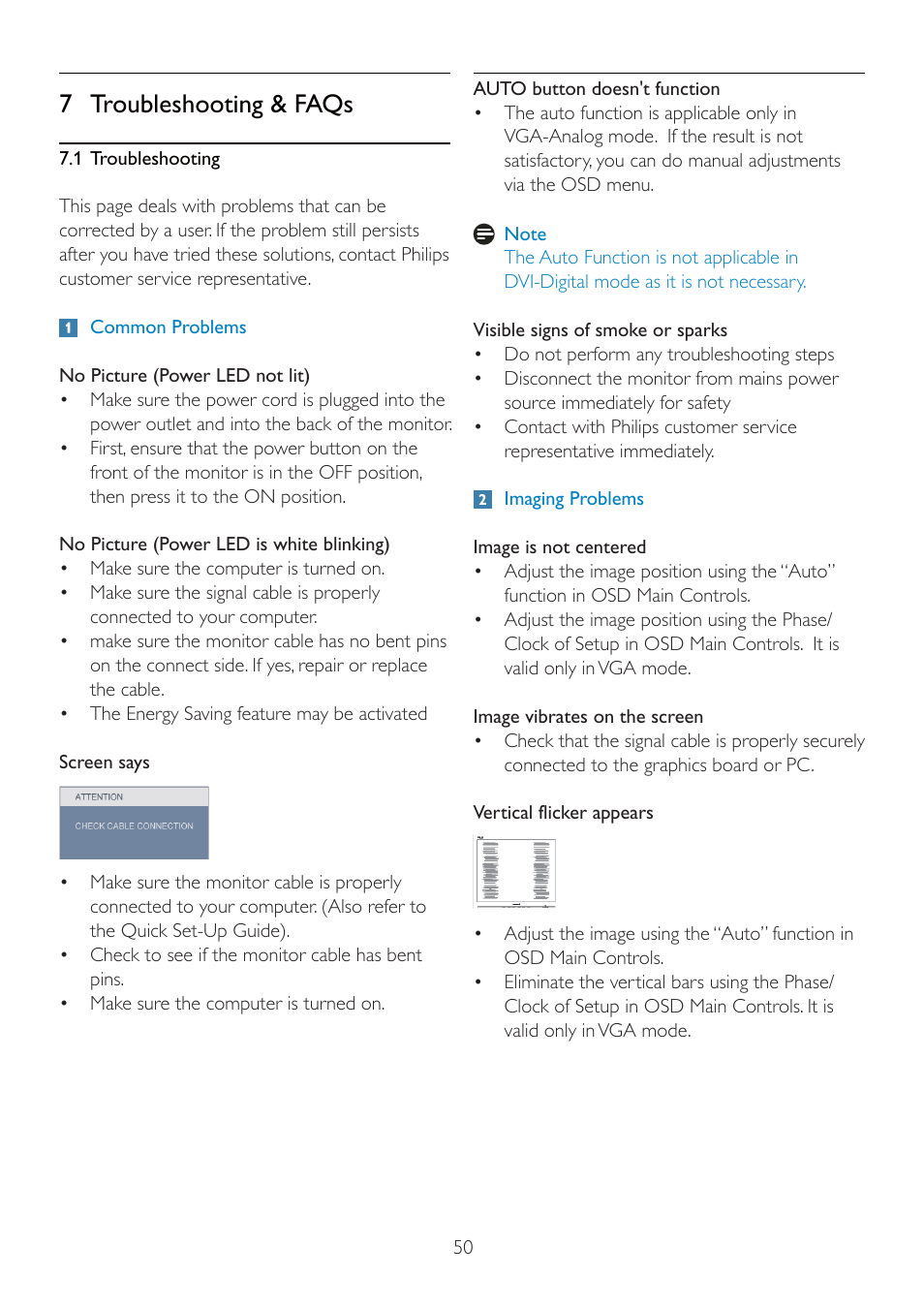 7 troubleshooting & faqs | Philips 225P2EB-27 User Manual | Page 52 / 59