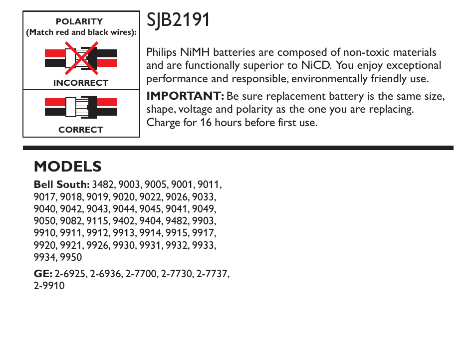 Philips SJB2191-17 User Manual | 1 page