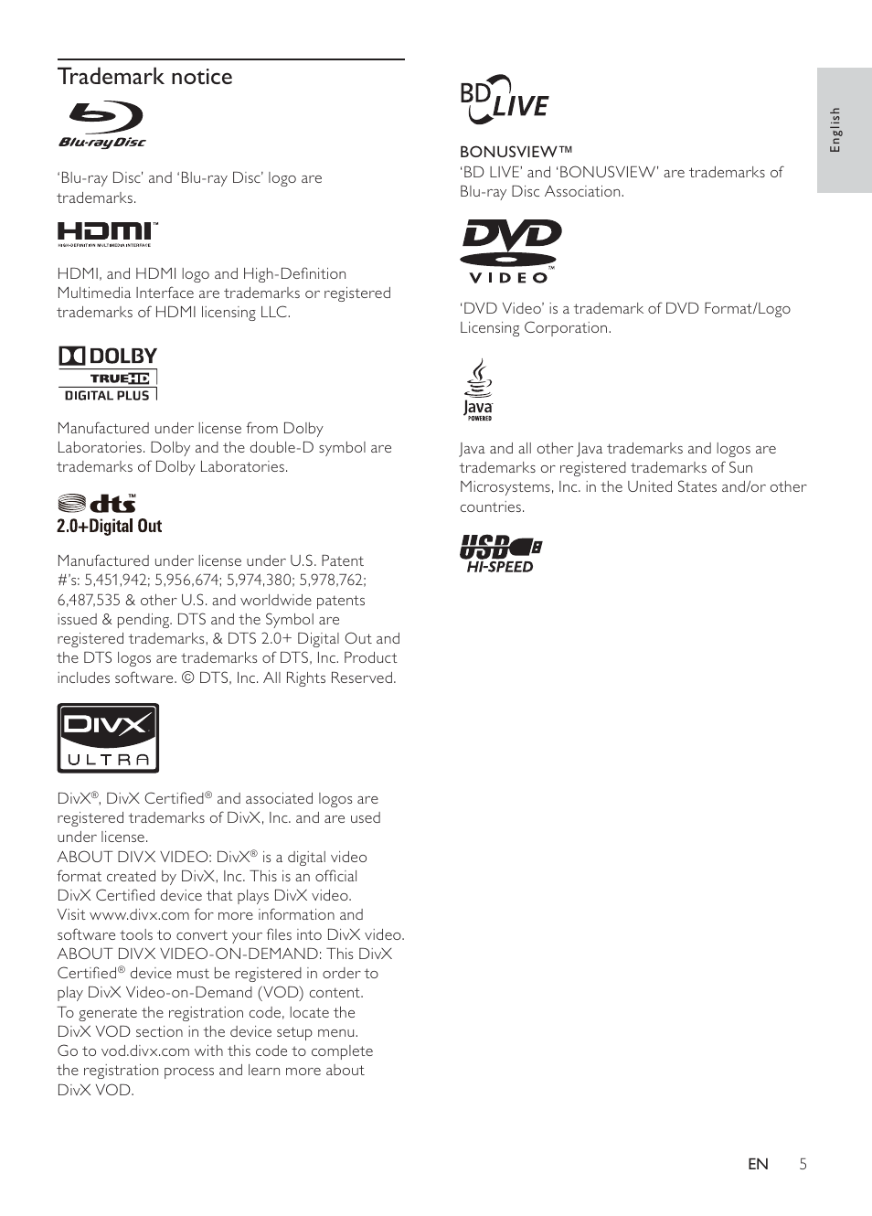 Philips BDP2700-05 User Manual | Page 5 / 46