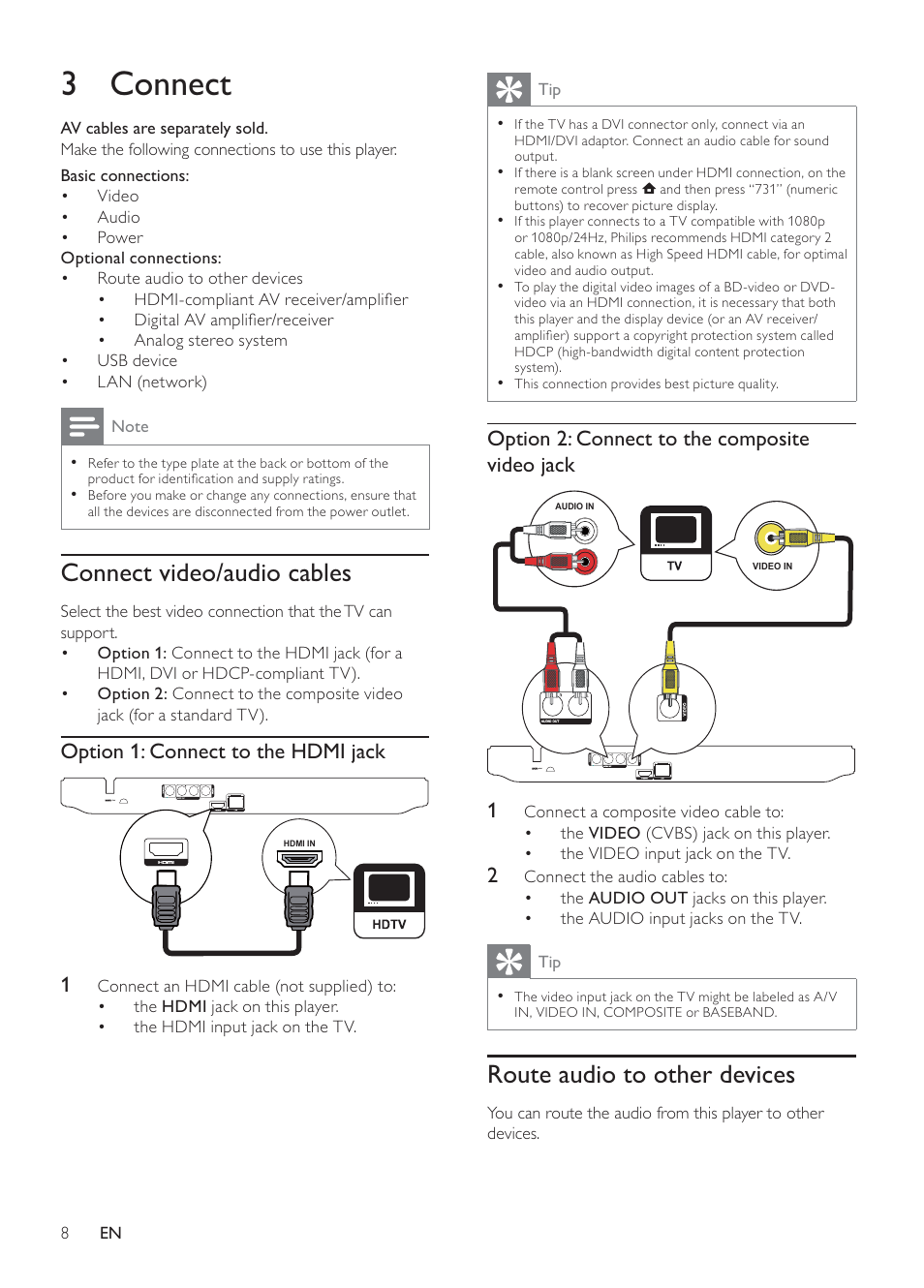 3 connect | Philips BDP2700-05 User Manual | Page 8 / 46