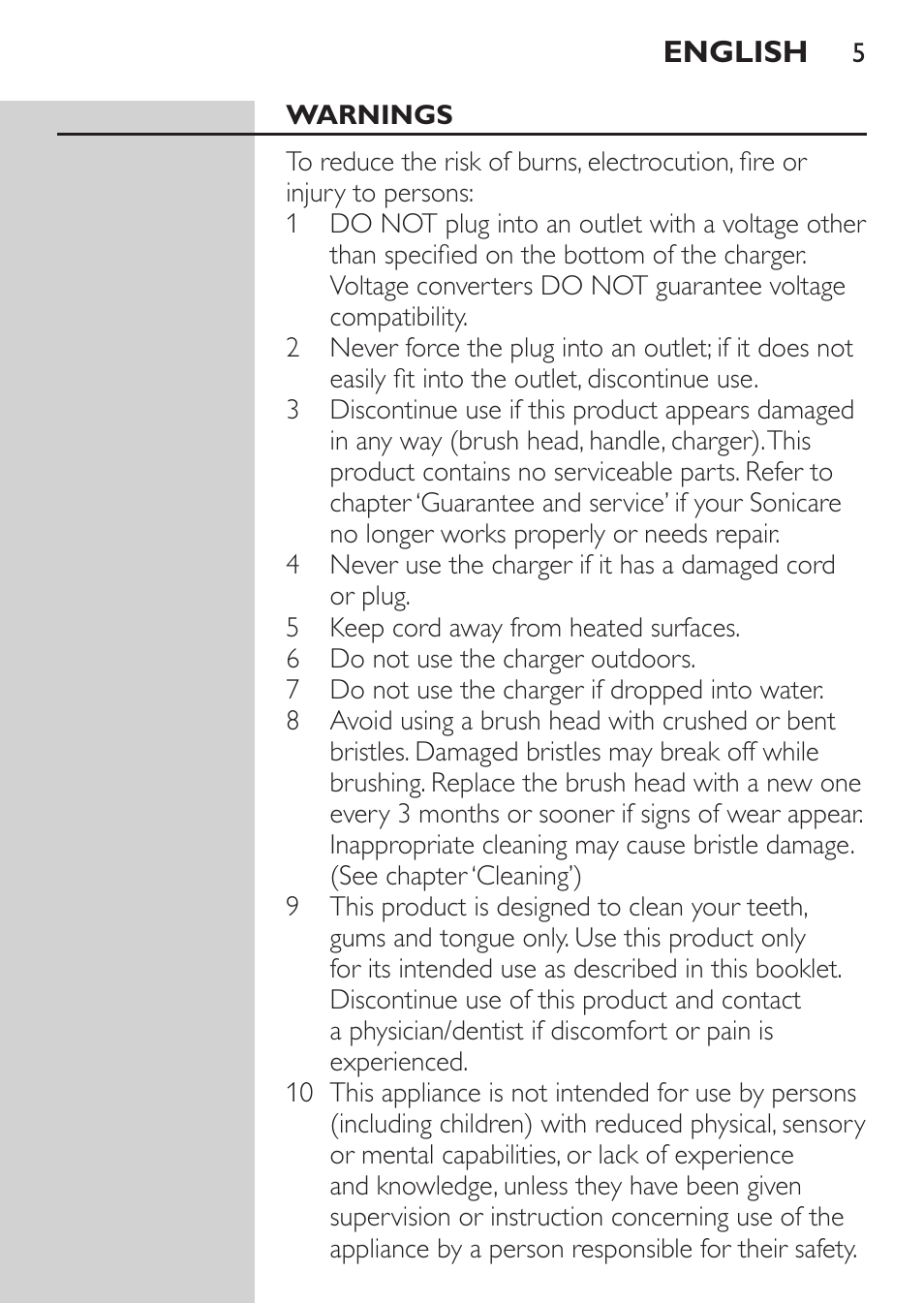 Philips HX5610-04 User Manual | Page 5 / 60