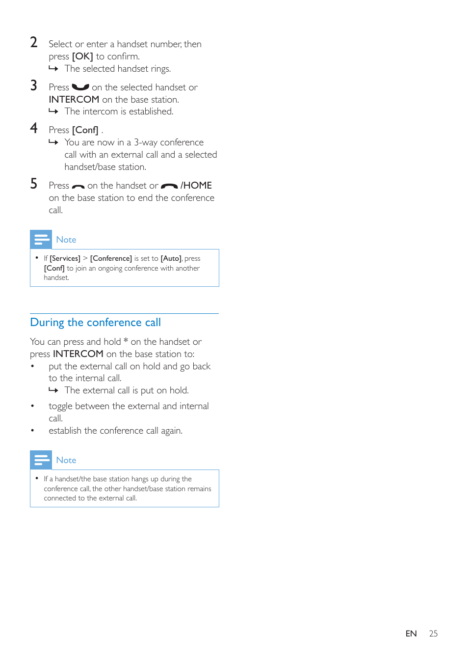 During the conference call | Philips SE8881B-22 User Manual | Page 25 / 62