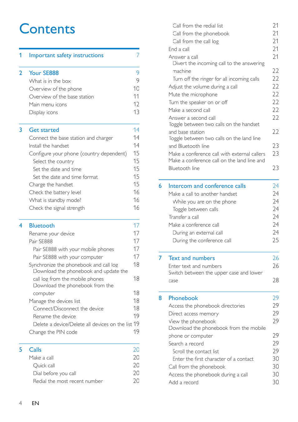 Philips SE8881B-22 User Manual | Page 4 / 62