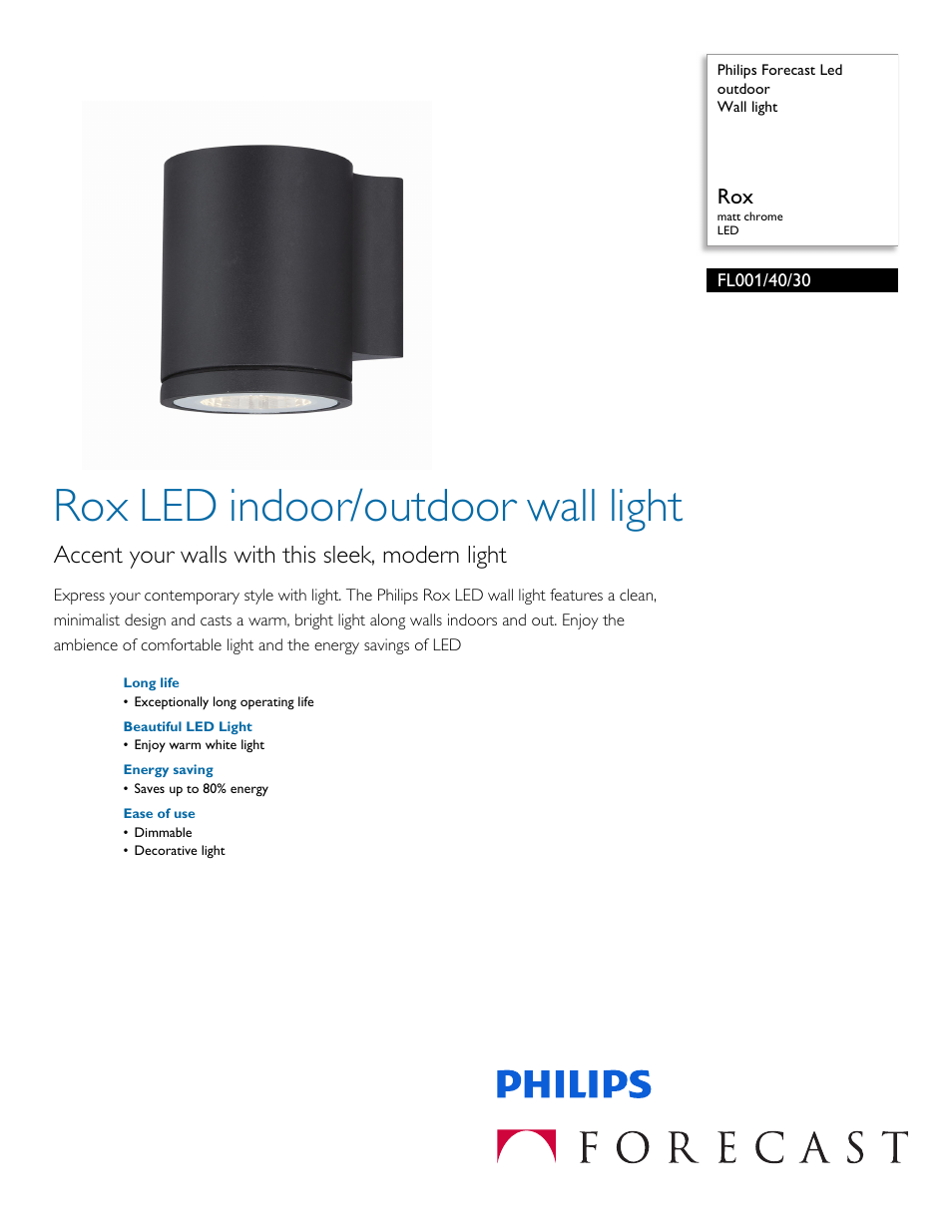 Philips FL0014030 User Manual | 2 pages