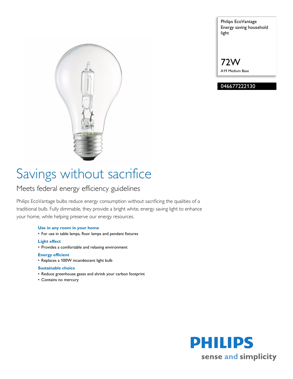 Philips 046677222130 User Manual | 2 pages