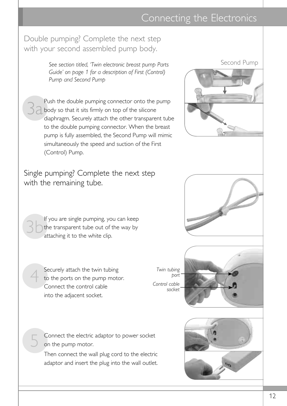 3a 4 5 3b, Connecting the electronics | Philips SCF314-02 User Manual | Page 13 / 59