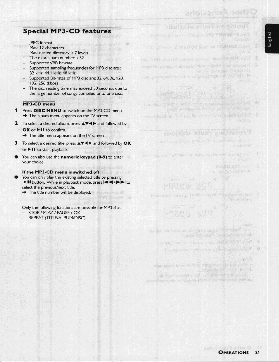 Special mp3-cd features | Philips HIFI RECEIVER User Manual | Page 23 / 28