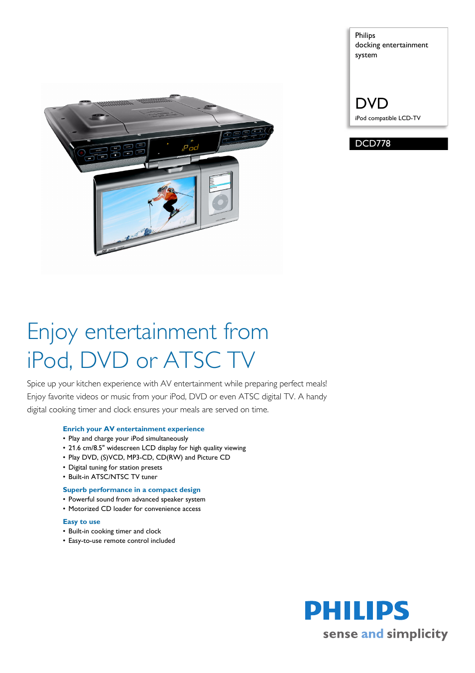 Philips DCD778-37 User Manual | 2 pages