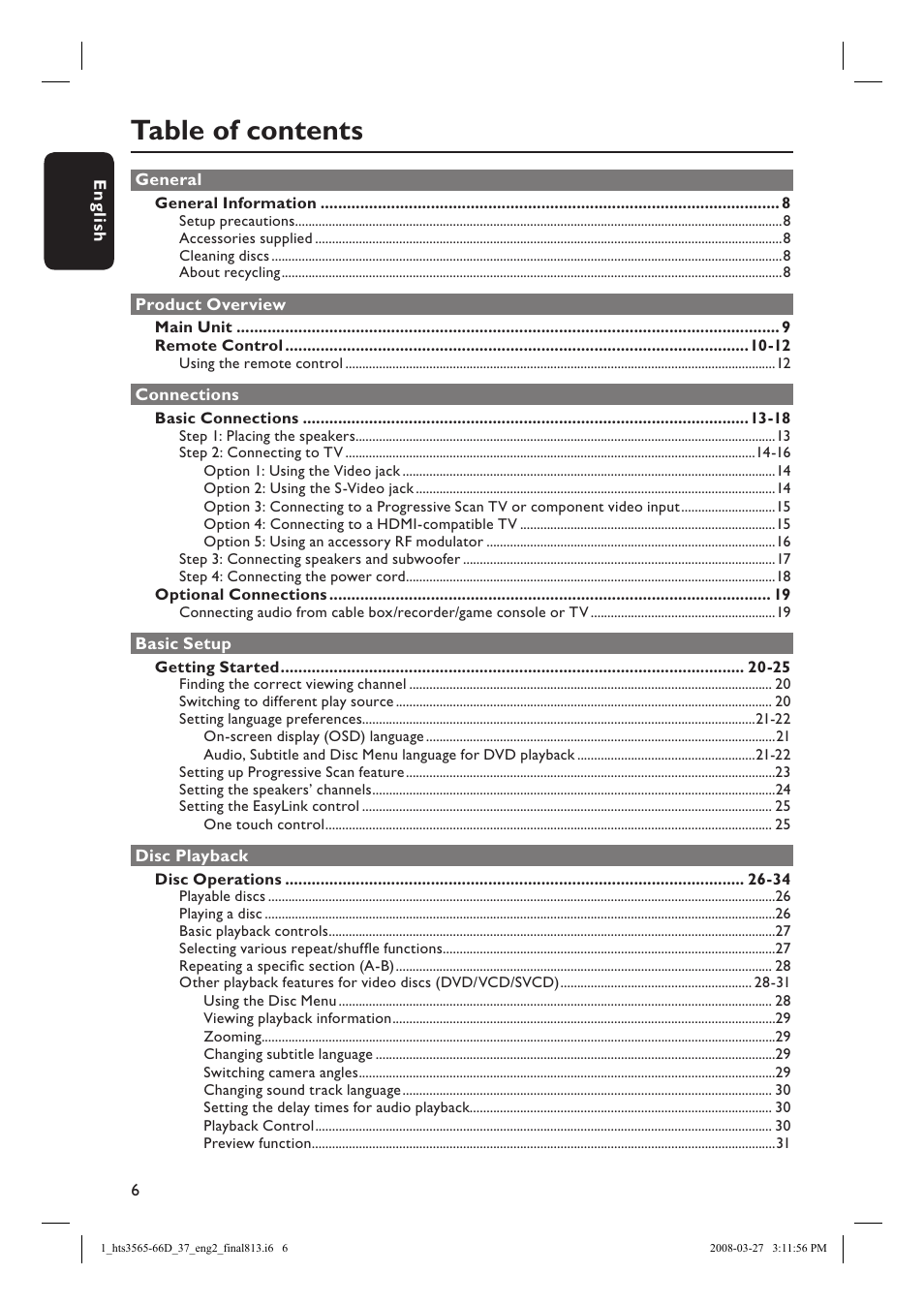 Philips HTS3566D-37 User Manual | Page 6 / 59