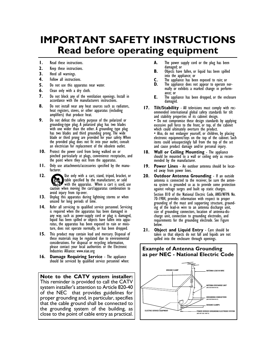 Philips 20PS47S User Manual | Page 3 / 36