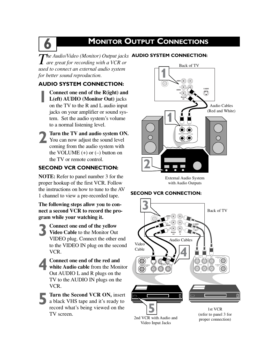 Onitor, Utput, Onnections | Philips 20PS47S User Manual | Page 9 / 36
