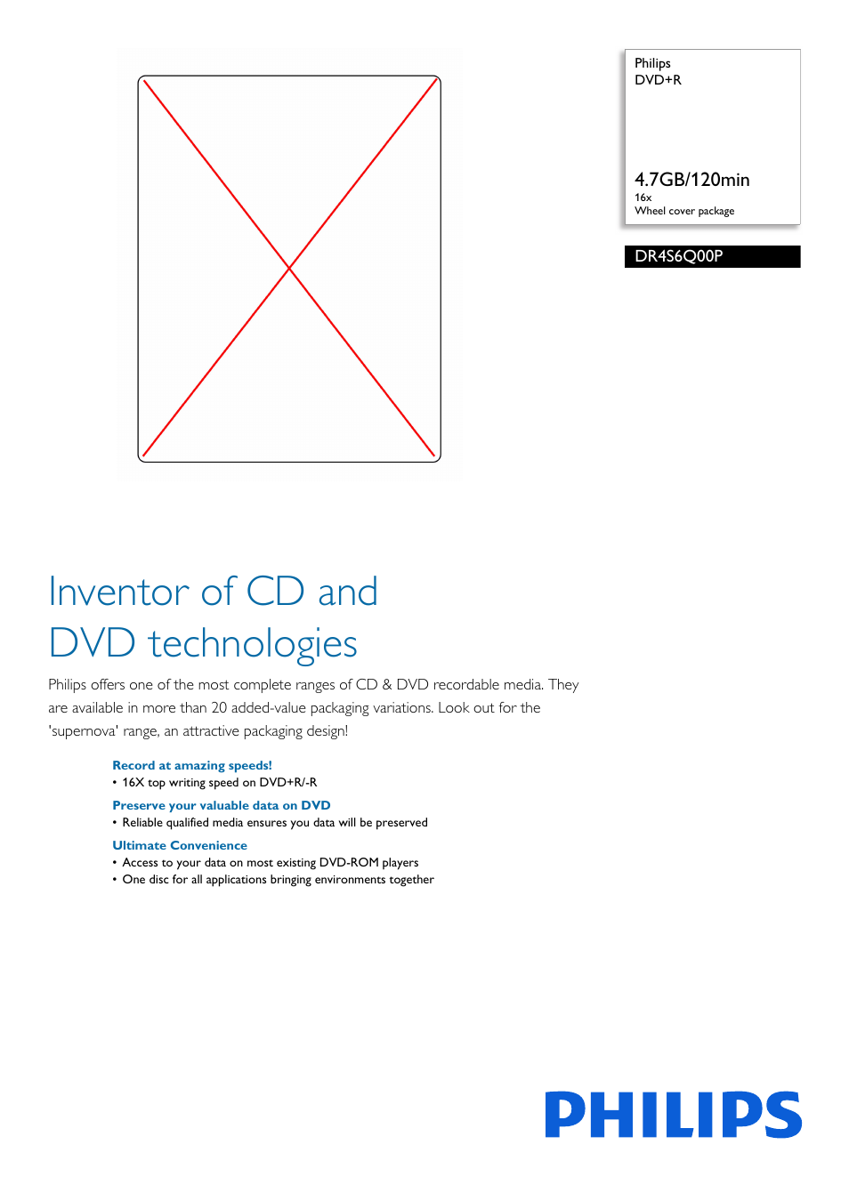 Philips DR4S6Q00P-17 User Manual | 2 pages